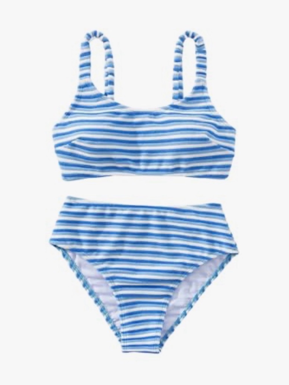 Blue Striped Two-Piece Swim Set